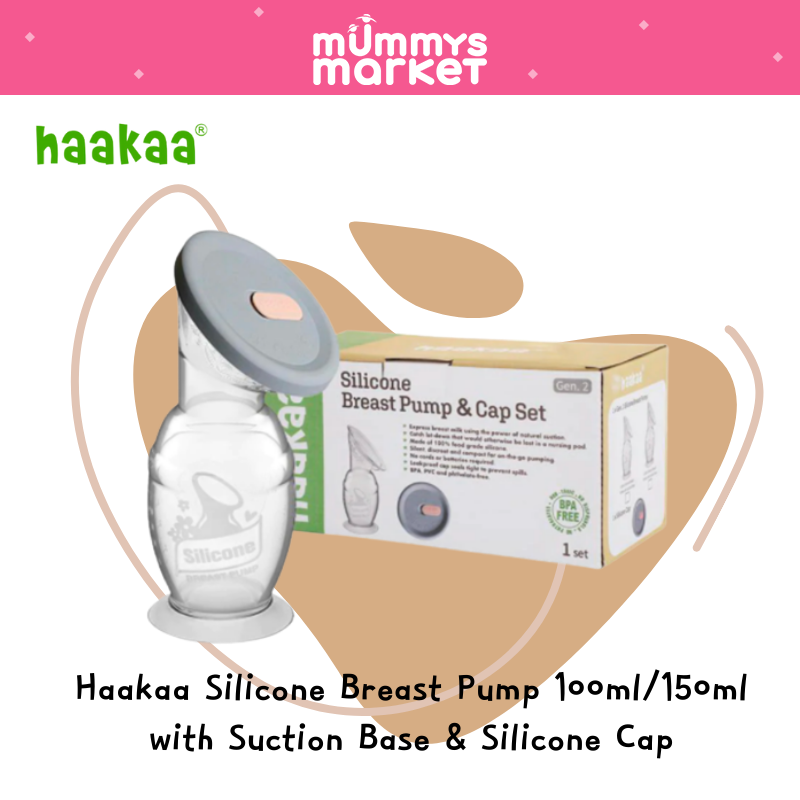 Haakaa Silicone Breast Pump 100ml with Suction Base & Silicone Cap